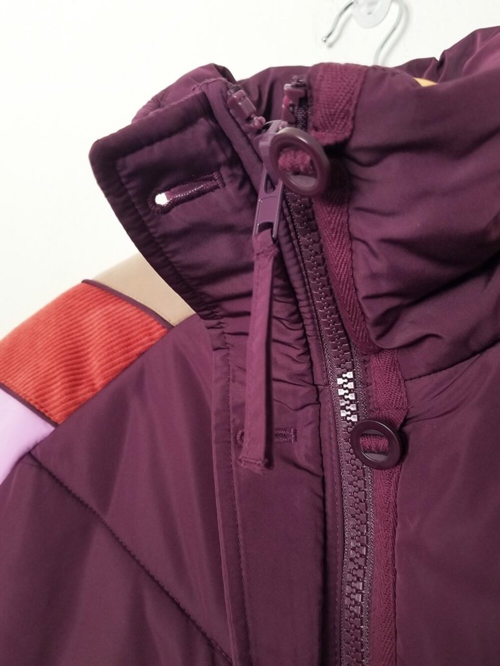 NEW Free People Heidi Ski Puffer Jacket XS in Wine Purple Retro Colorblock $128 - Picture 13 of 16